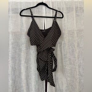Aerie Polka Dot Wrap Bathing Suite